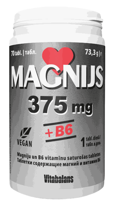 VITABALANS Magnijs 375 mg + B6 tabletes, 70 gab. - 1