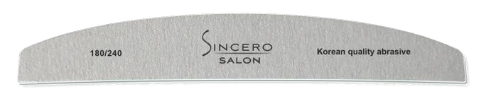 SINCERO SALON Profesional 180/240 pelēka nagu vīlīte, 1 gab. - 1