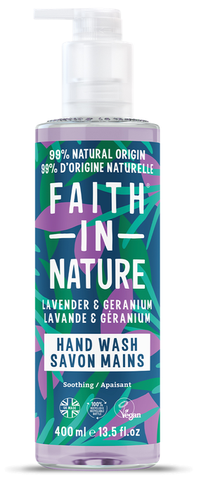 FAITH IN NATURE Lavender & Geranium šķidrās ziepes, 400 ml - 1