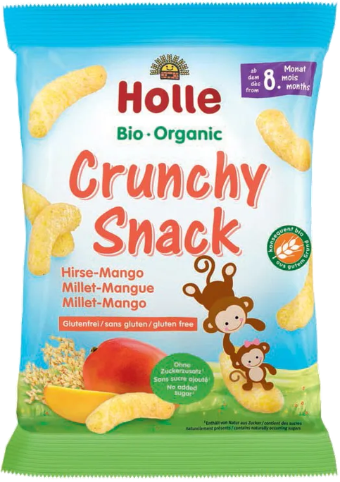 HOLLE Prosas un mango kraukšķi mazuļiem no 8 mēnešu vecuma uzkoda, 25 g - 1
