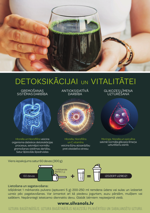 SILVANOLS Green Detox pulveris, 300 g - 3