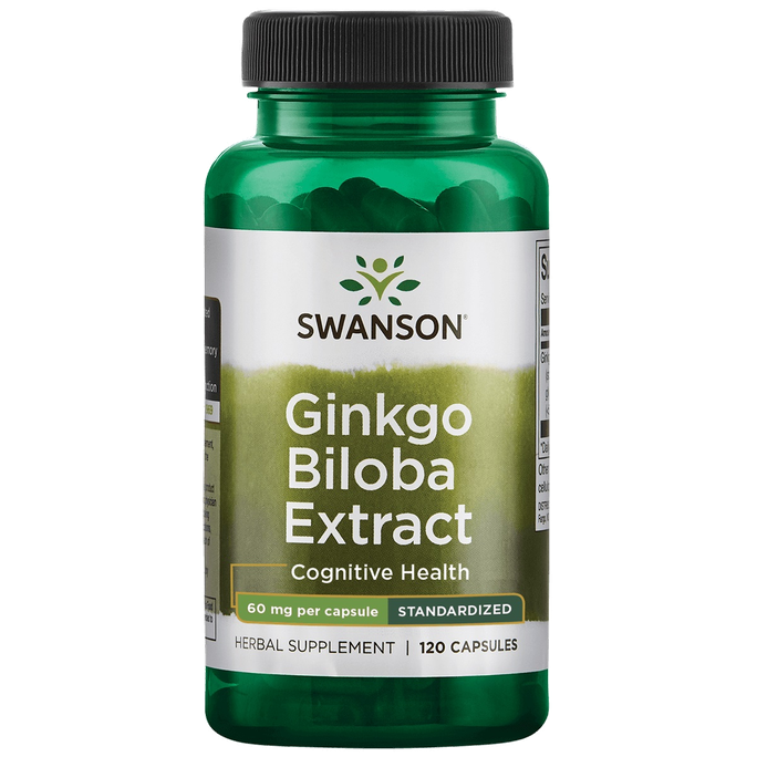 SWANSON Ginkgo Biloba standartizuotas ekstraktas kapsulės, 120 vnt. - 1