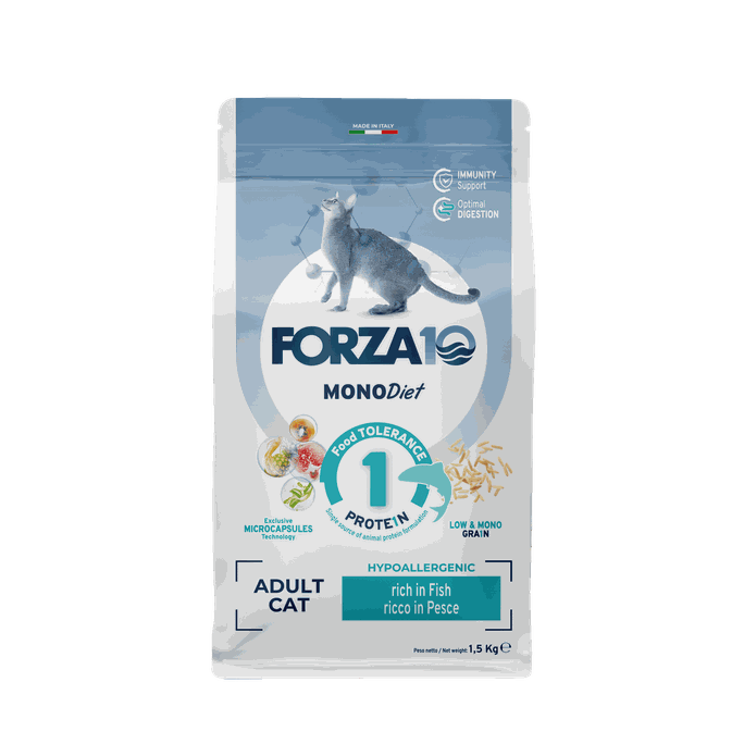 FORZA10 Monodiet Adult Cat Ar Zivi, Kaķiem sausā barība, 1.5 kg - 1