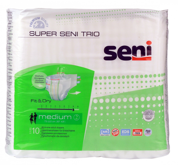 SENI Trio Super Medium 75-100 cm autiņbiksītes, 10 gab. - 1