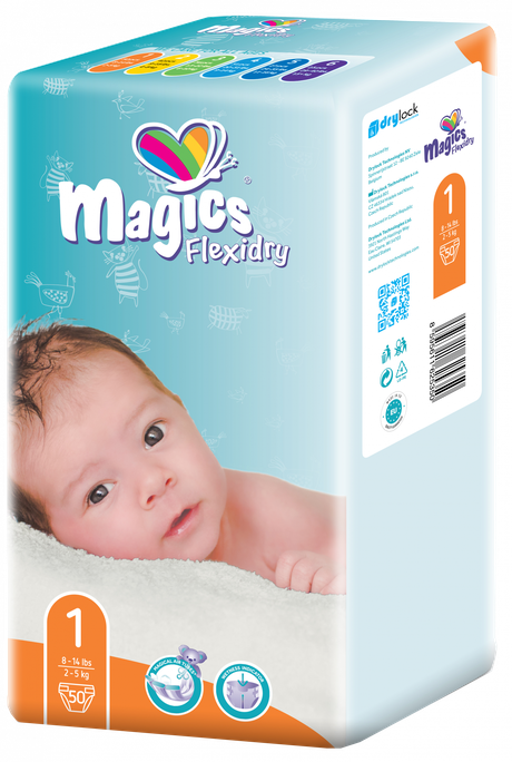 MAGICS Flexidry Newborn 1 (2-5 kg) autiņbiksītes, 50 gab. - 1