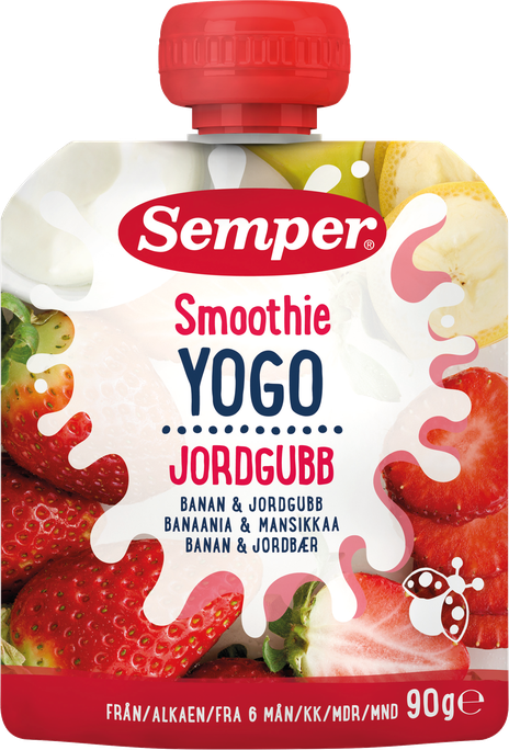 SEMPER Banānu & Zemeņu (No 6 Mēn.) jogurts, 90 g - 1