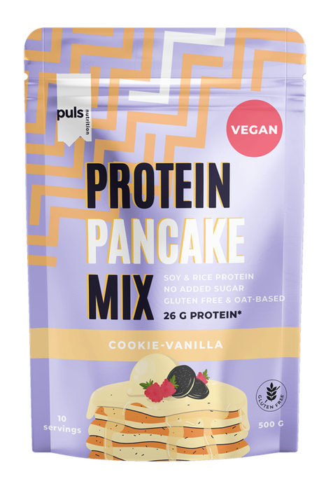 PULS NUTRITION Vegan Protein Pancake Cookie - Vanilla maisījums, 500 g - 1