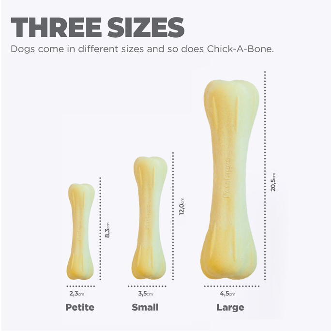 PETSTAGES Chick‑A‑Bone, baltas, XS žaislas, 1 vnt. - 3