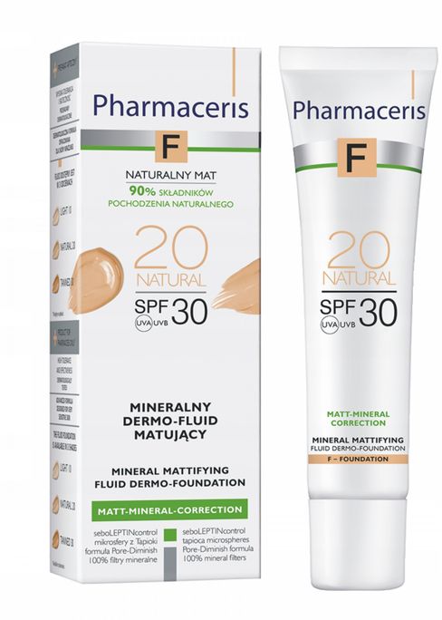PHARMACERIS F Matt-Mineral SPF 30 Natural tonālais krēms, 30 ml - 2