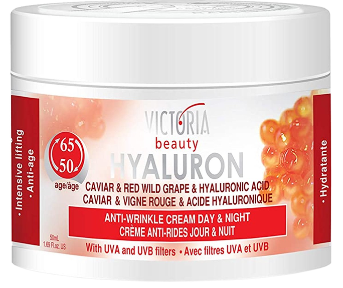 VICTORIA BEAUTY Hyaluron Anti-Wrinkle With Caviarm, Red Grape Extracts sejas krēms, 50 ml - 1
