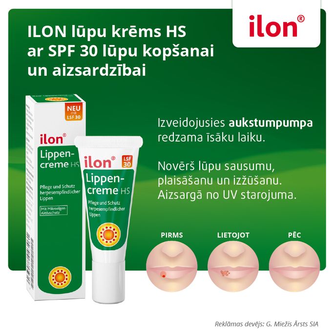 ILON HS SPF 30 lūpu krēms, 10 ml - 2