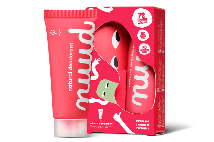 NUUD Starter Pack Red New Krēmveida dezodorants, 15 ml - 3