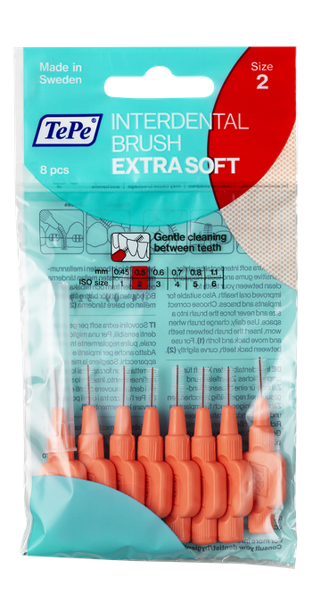 TEPE Extra Soft Size 2 0.5 mm zobstarpu birstīte, 8 gab. - 1