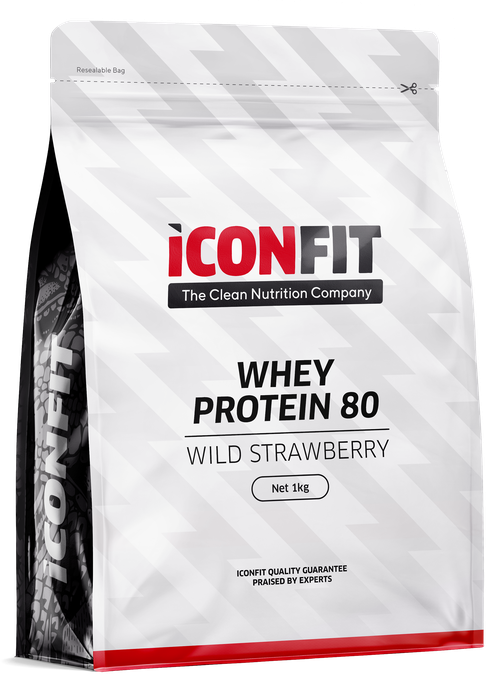 ICONFIT Whey Protein 80 - Wild Strawberry pulveris, 1000 g - 1
