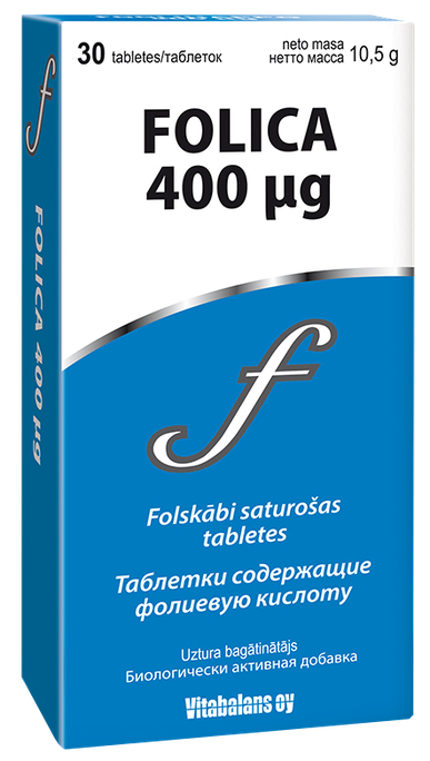 VITABALANS Folica 400 µg tabletes, 30 gab. - 1