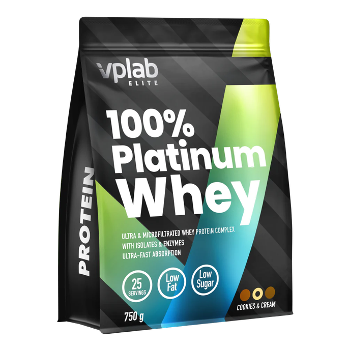 VPLAB Platinum Whey Cookies Cream pulveris, 750 g - 1