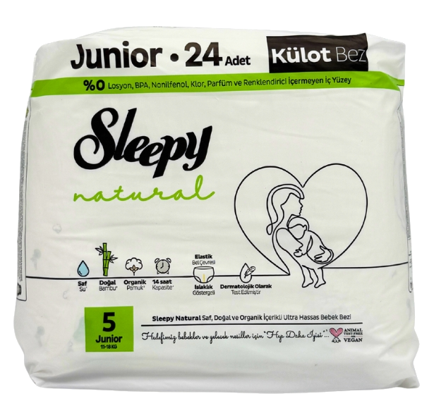 SLEEPY Natural Pants Junior Nr.5 autiņbiksītes, 24 gab. - 1