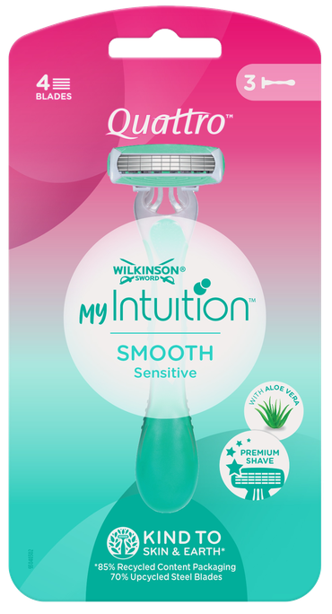 WILKINSON SWORD Quattro For Women Sensitive Comfort vienreizlietojamie skuvekļi, 3 gab. - 1