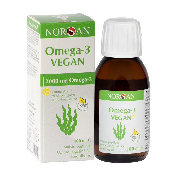 NORSAN Omega-3 Vegan Ar Citronu Garšu eļļa, 100 ml - 1