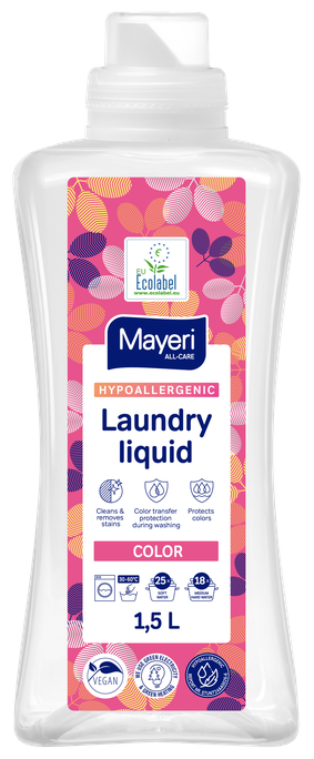 MAYERI Hipoalerģisks Color šķidrais veļas mazgāšanas līdzeklis, 1500 ml - 1
