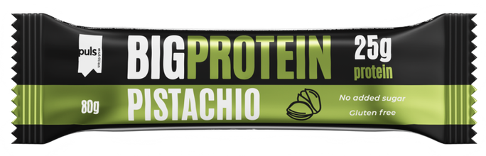 PULS NUTRITION Big Protein Pistachio batoniņš, 80 g - 1