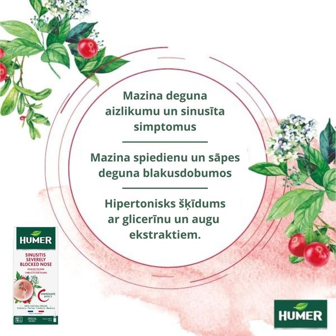 HUMER Sinusīts Stipri Aizliktam Degunam aerosols, 15 ml - 3