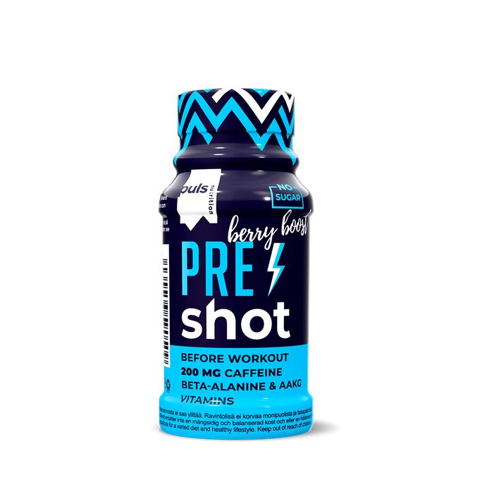PULS NUTRITION Pre-workout shot Berry Boost pudelīte, 60 ml - 1