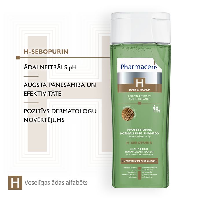 PHARMACERIS H-SEBOPURIN šampūns, 250 ml - 5