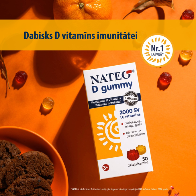 NATEO D Gummy 2000 SV želejvitamīni, 50 gab. - 3