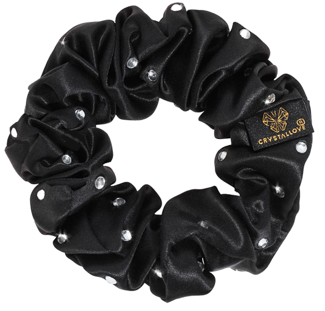 CRYSTALLOVE Crystalized Black zīda matu gumija, 1 gab. - 1