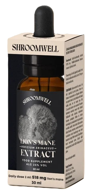 SHROOMWELL Lion's Mane Sēņu ekstrakts, 30 ml - 1
