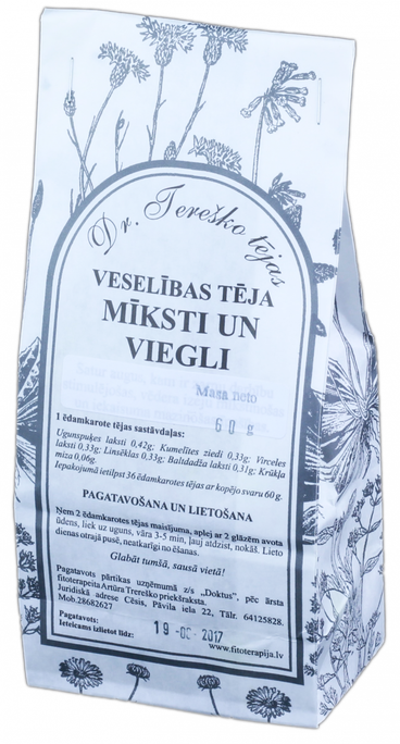 DR.TEREŠKO Veselības tēja Mīksti un Viegli beramā tēja, 60 g - 1