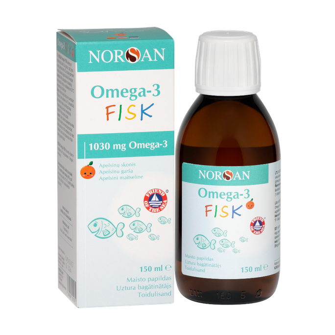 NORSAN Omega-3 Fisk Ar Apelsīnu Garšu eļļa, 150 ml - 1