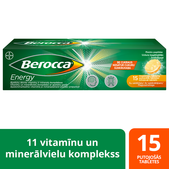 BERROCA Energy putojošās tabletes, 15 gab. - 1