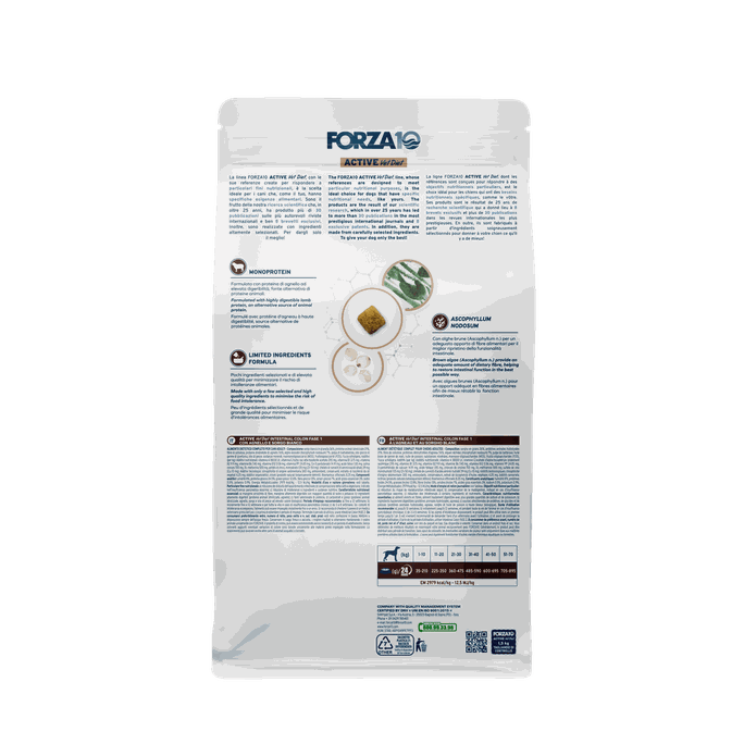 FORZA10 Active Vetdiet Intestinal Colon Fase 1 Ar Jēru/Sorgo, Suņiem sausā barība, 1.5 kg - 2