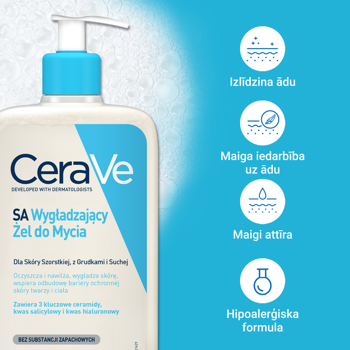 CERAVE SA Smoothing mazgāšanās želeja, 473 ml - 3