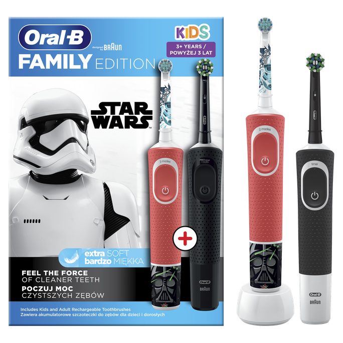 ORAL-B Vitality 100 + Star Wars KIDS Elektriskās Zobu Birstes komplekts, 1 gab. - 2