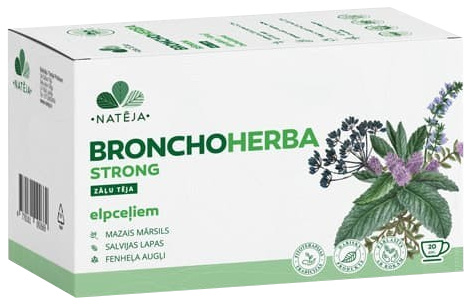 NATĒJA Bronchoherba Strong tēja maisiņos, 20 gab. - 1