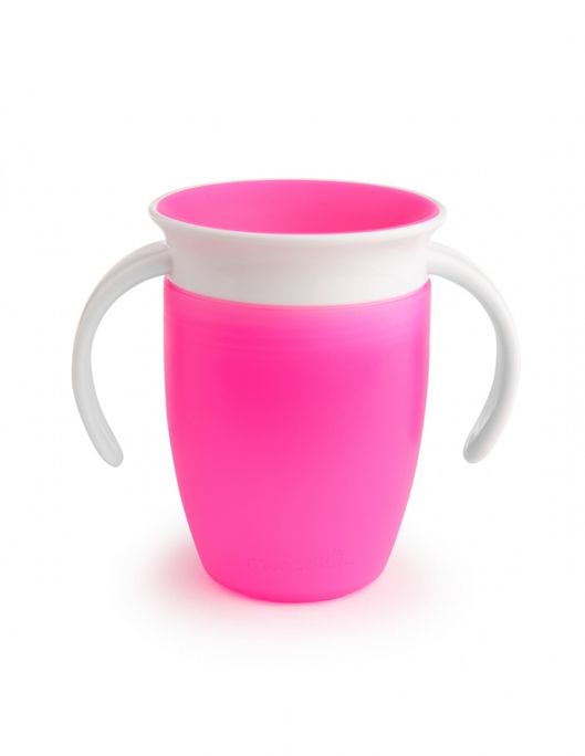 MUNCHKIN Miracle 360, pink, 6m+ mācību krūzīte, 207 ml - 2