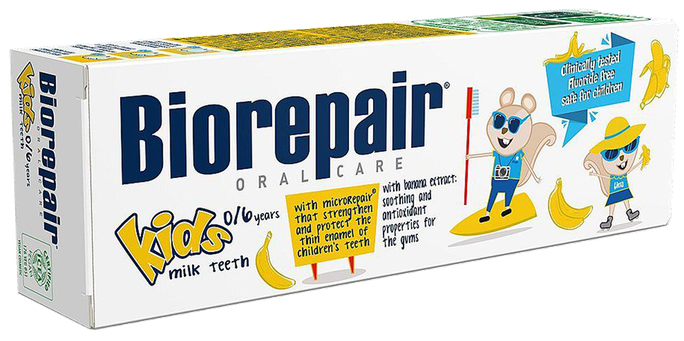 BIOREPAIR Kids (Banānu, 0-6 g.) zobu pasta, 50 ml - 1