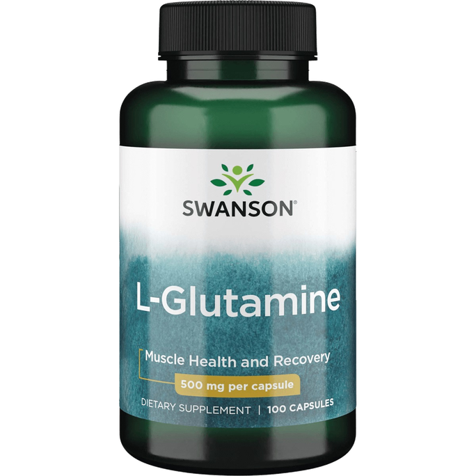 SWANSON L-Glutaminas 500 Mg, raumenų atsistatymui, kapsulės, 100 vnt. - 1