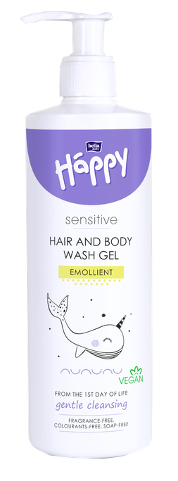 HAPPY Sensitive šampūns/dušas želeja, 400 ml - 1