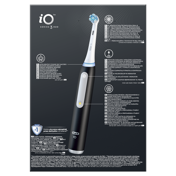 ORAL-B iO3 Duo Matt Black + iO3 Ice Blue elektriskā zobu birste, 2 gab. - 2