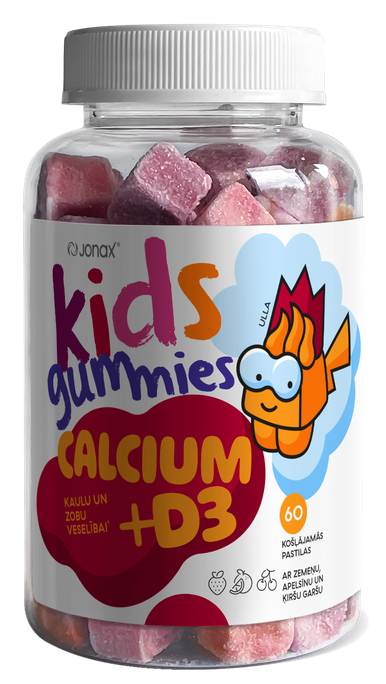 JONAX Kids Calcium +D3 Gummies košļājamās pastilas, 60 gab. - 1