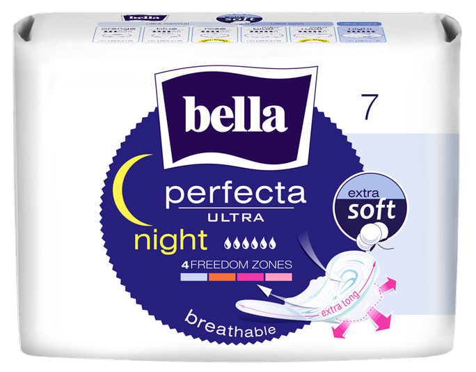 BELLA Ultra Night Extra Soft higiēniskās paketes, 7 gab. - 1