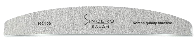 SINCERO SALON Profesional 100/100 Pelēka nagu vīlīte, 1 gab. - 1