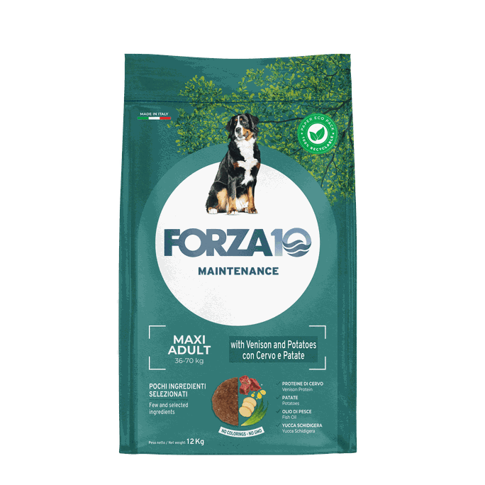 FORZA10 Maintenance Maxi Adult Ar Briedi Un Kartupeļiem, Suņiem sausā barība, 12 kg - 1