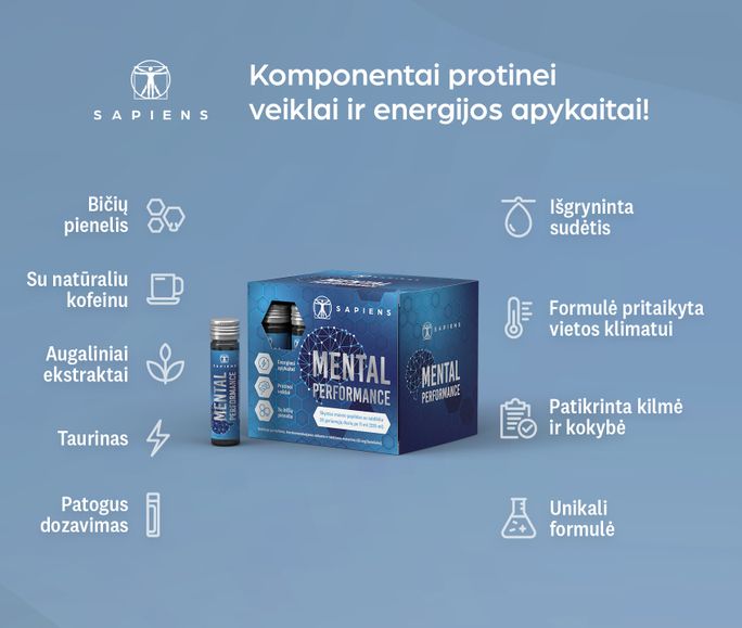 SAPIENS Mental Performance ampulės, 11 ml - 2