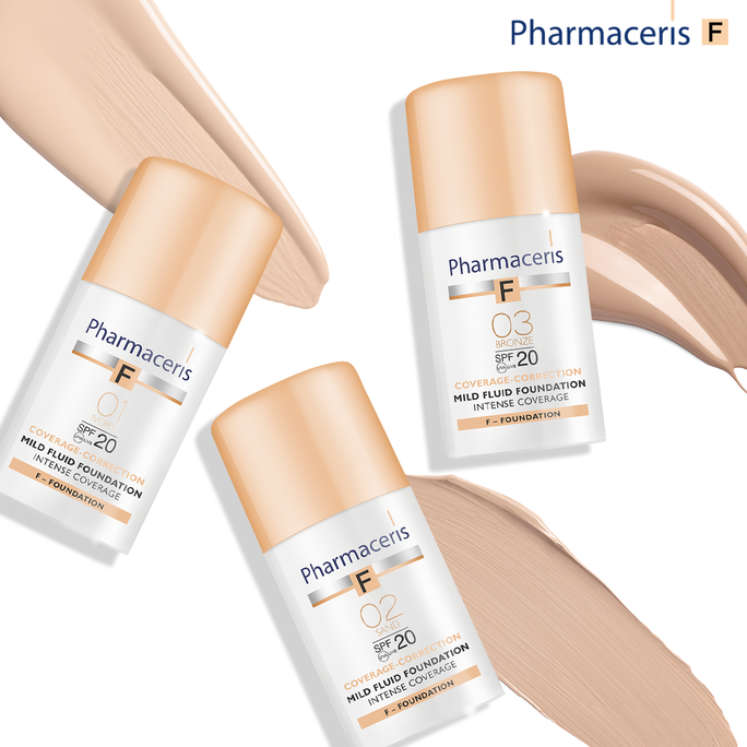 PHARMACERIS F Intense-Coverage 02 Sand SPF 20 tonālais krēms, 30 ml - 2