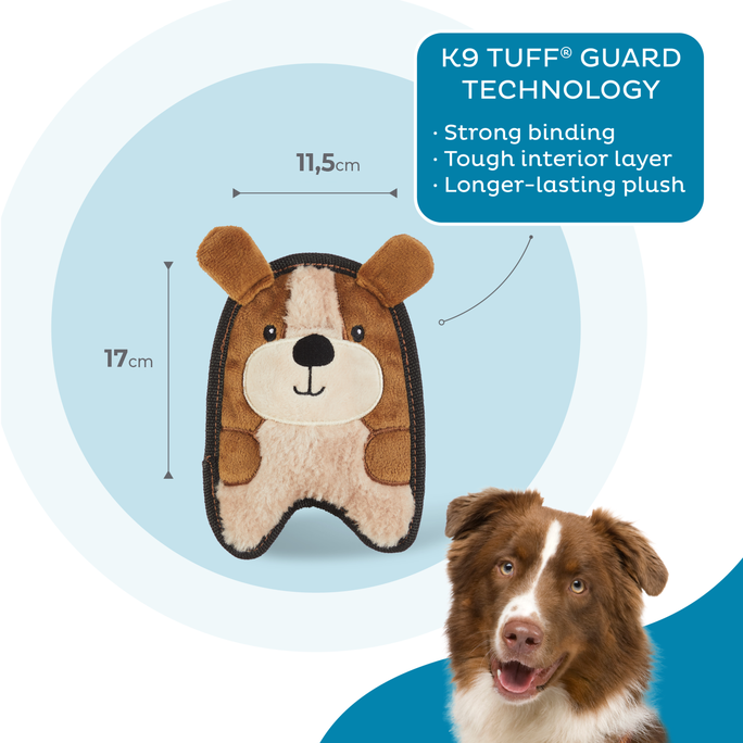 OUTWARD HOUND Invincibles Puppy, Brūna, XS rotaļlieta, 1 gab. - 3